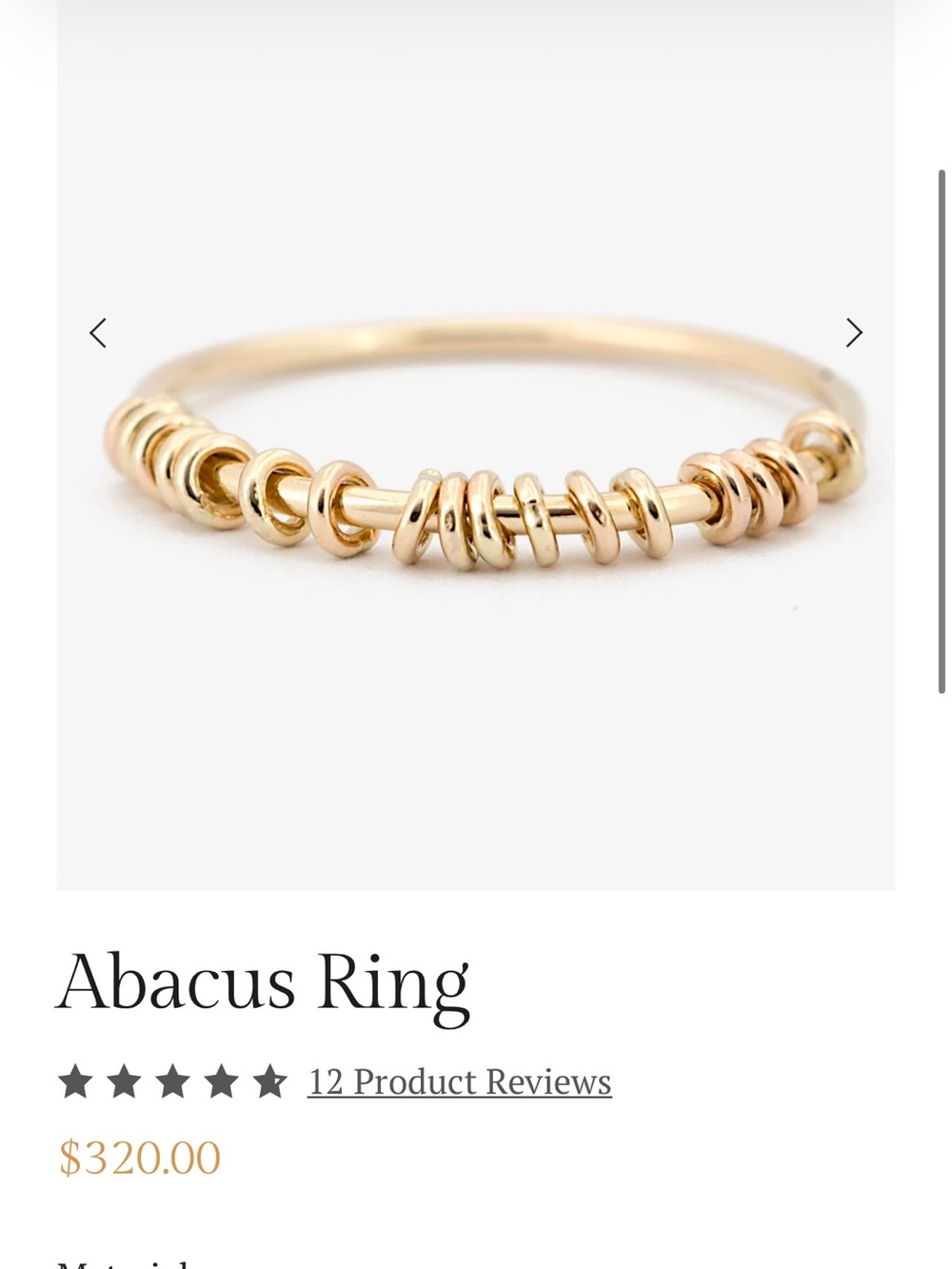 14K GOLD ABACUS RING